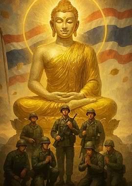 Buddha Soldiers Thai Flag