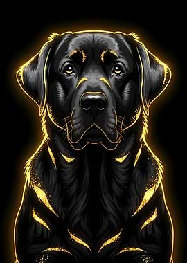 Black Labrador with Golden Highlights