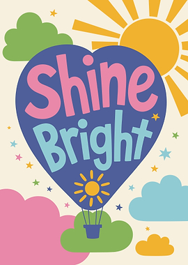 Shine Bright Hot Air Balloon Illustration