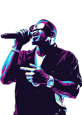 Singer with Microphone Pop Art