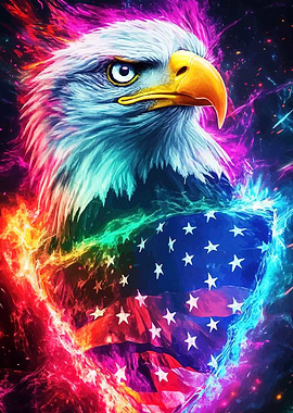 Patriotic Eagle American Flag