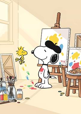Snoopy and Woodstock Painting