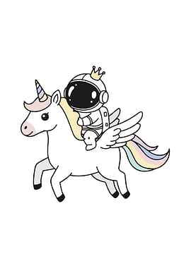 Astronaut riding a unicorn