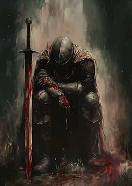 Wounded Knight with Sword