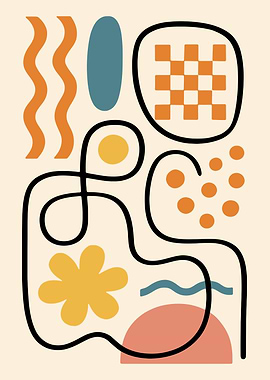 Abstract Shapes and Lines Art Print