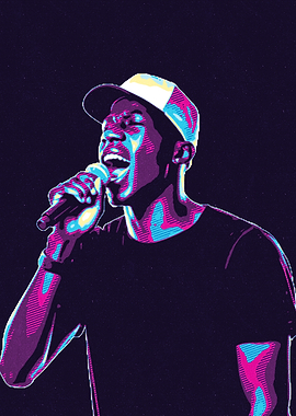 Singer with Microphone, Pop Art Style