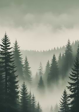 Misty Forest Landscape