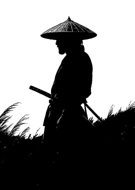Silhouette of a Samurai Warrior