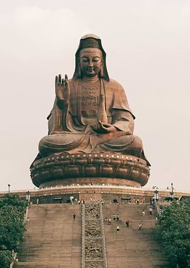 Giant Guanyin Statue on Lotus Platform