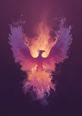 Phoenix Rising from Flames