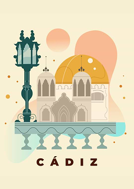 Cádiz Cityscape Illustration