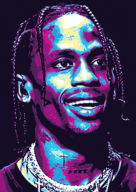 Travis Scott Pop Art Portrait