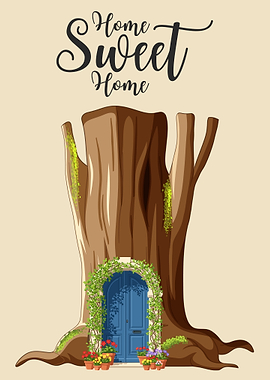 Home Sweet Home Treehouse Illustration