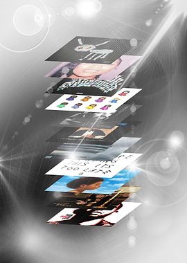 Floating Album Covers Abstract