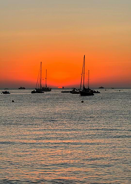 Sailboats at Sunset