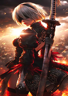 2B Nier Automata Digital Art