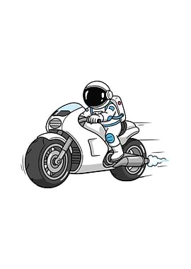 Astronaut Riding Motorcycle