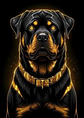 Rottweiler with Golden Details