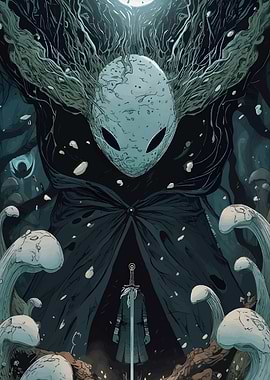 Fantasy Encounter in a Mushroom Forest