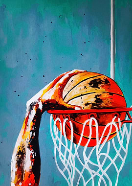 Basketball Slam Dunk Painting