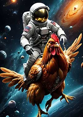 Astronaut chicken space
