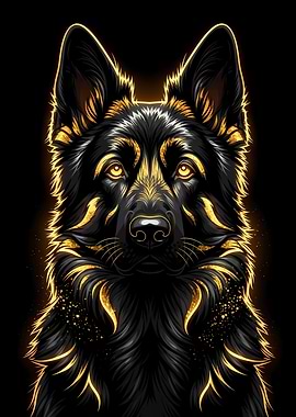 Golden German Shepherd Portrait