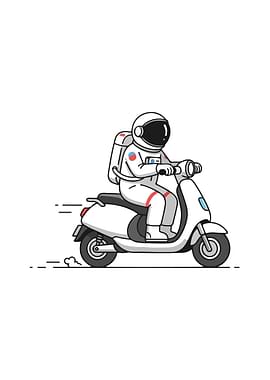 Astronaut on Scooter