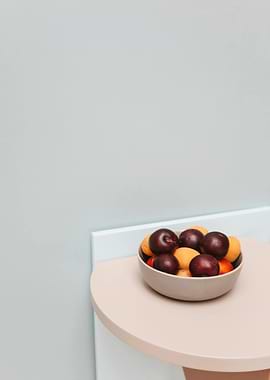 Bowl of Plums and Apricots