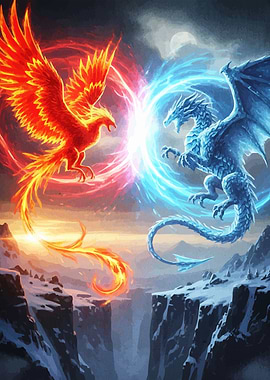 Phoenix vs Dragon Elemental Battle