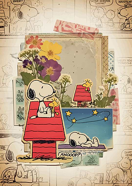 Snoopy and Woodstock Collage