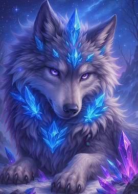 Crystal Wolf Fantasy Art