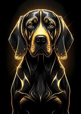 Elegant Black and Gold Dog Portrait
