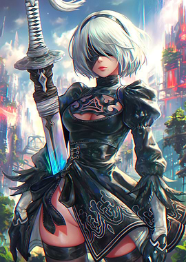 2B NieR Automata Digital Art
