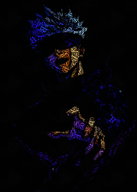 Abstract Figure Made of Letters