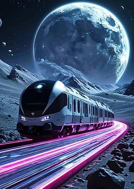 Futuristic Train Alien Planet