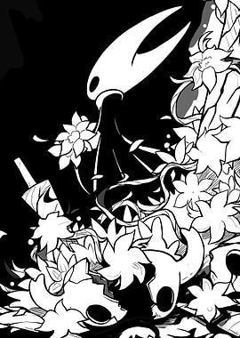Hollow Knight in Black and White