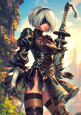 2B NieR Automata Digital Art