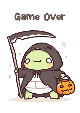 Cute Turtle Grim Reaper Halloween