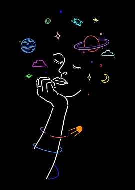 Dreaming of Space Neon Art