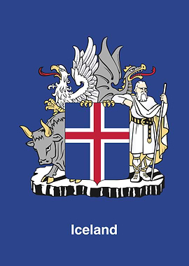 Iceland Coat of Arms Illustration