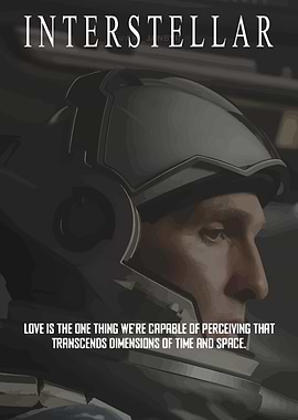 Interstellar movie poster with astronaut