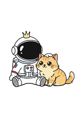 Astronaut Pets Cat