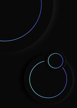 Abstract Circles on Black Background