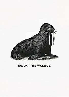Walrus Illustration - Vintage Style