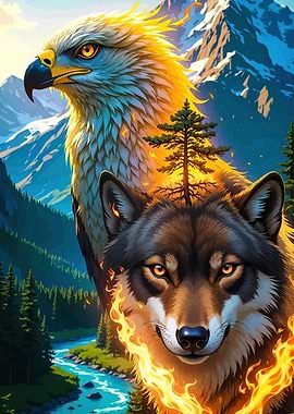 Eagle Wolf Mountain Landscape