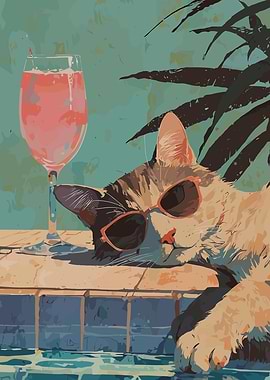 Cool Cat by the Pool