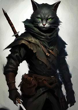 Anthropomorphic Cat Warrior with Sword