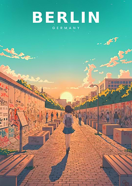 Pastel Silence at the Berlin Wall