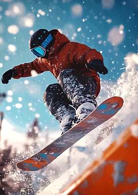 Snowboarder Snowy Mountain