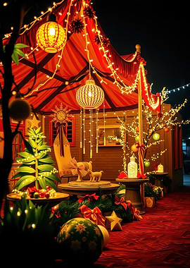 Festive Christmas Scene with Decorations